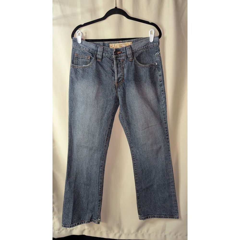 Y2k Indigo Star Clothing Company Men's Classic Button Close Med Wash Jeans 32/30